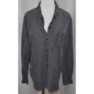 Como Shirt, Women's Size XL, Black, Button Up, RE-Vintage, Long‎ Sleeve, Pocket
